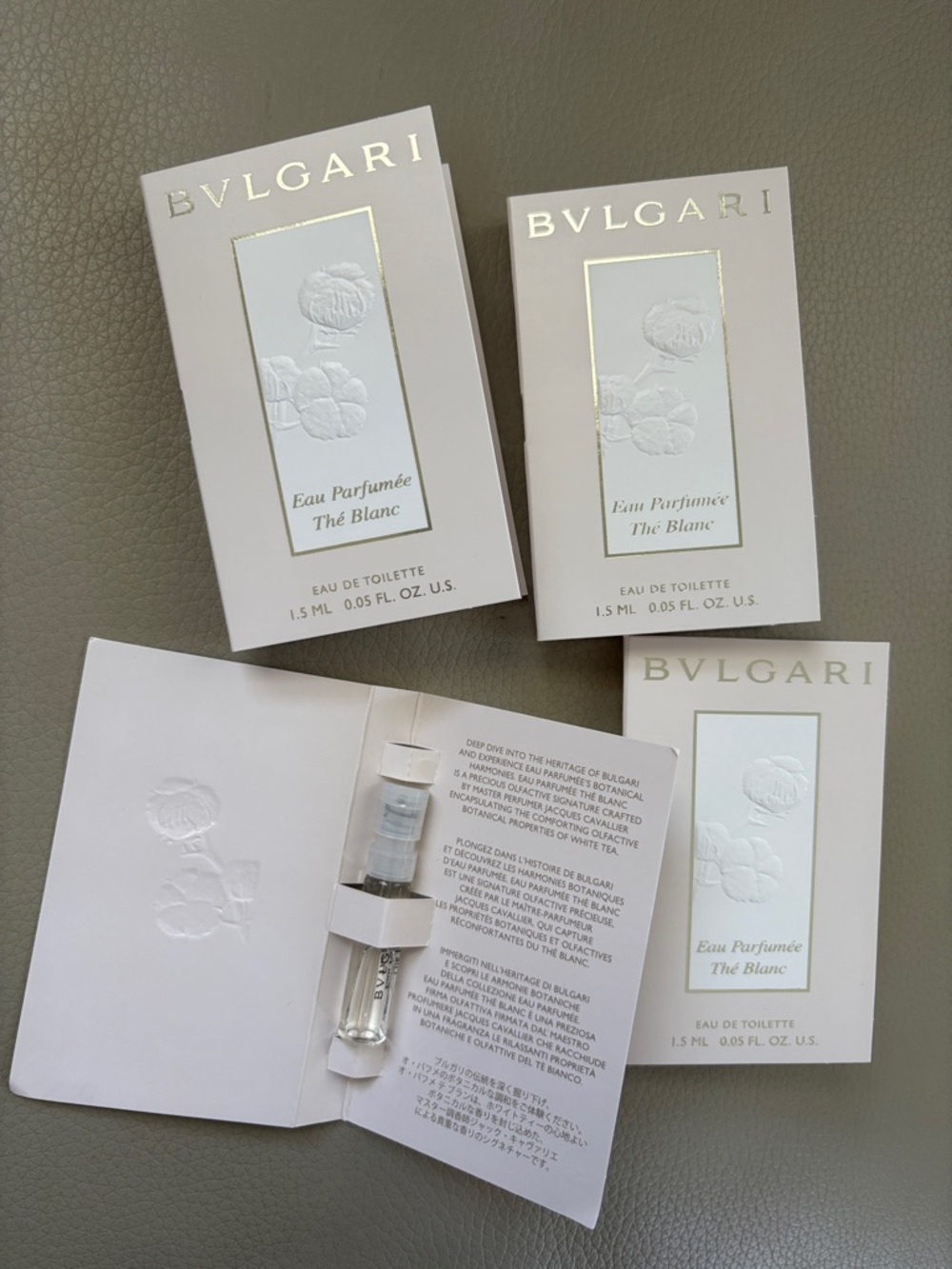 Bvlgari Eau Parfumée  Thé Blanc Sample Set(4 samples )